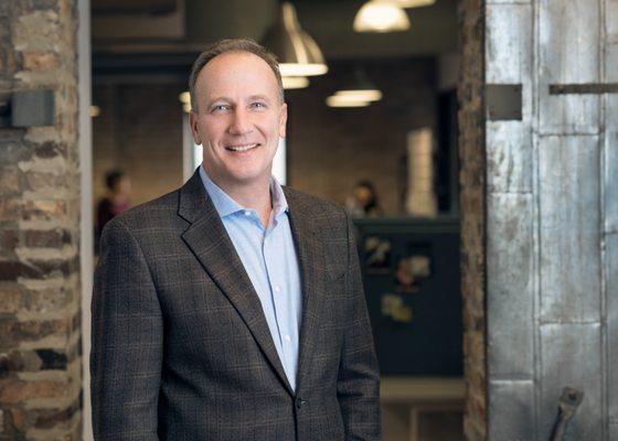 Executive headshot at the offices of Nousot in Chicago.