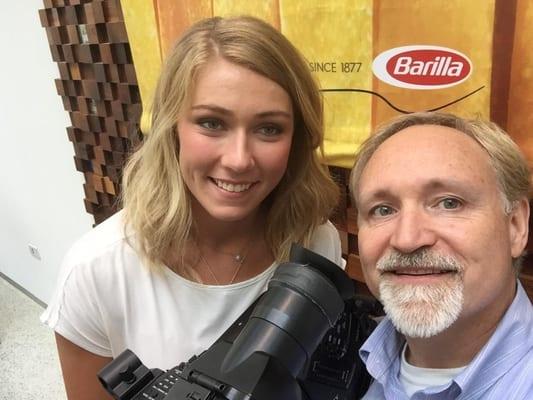 Great shoot at Barilla with Olympic gold medalist, Mikaela Shiffrin. #VideoDesignProductions