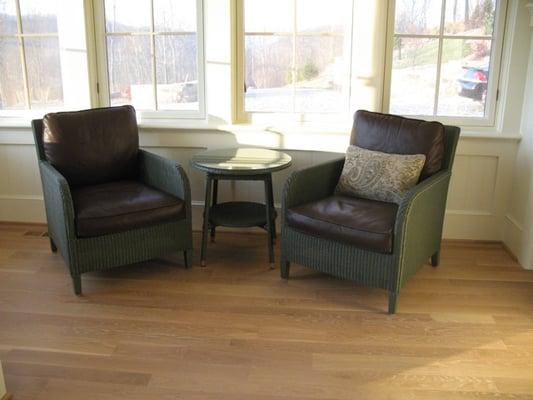 Wicker Chairs with healthy cushions upholstered in chemical-free leather