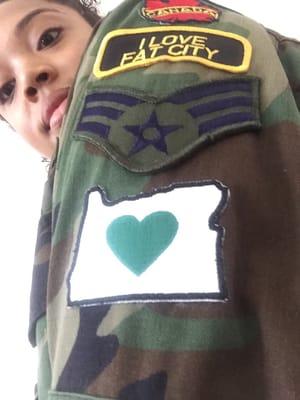 Patches I got sewn onto my jacket.