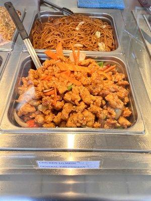 General Tao chicken and chicken lo mei