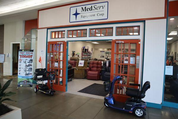 MedServ Equipment Corp Storefront in Lincoln Square Mall, Urbana.