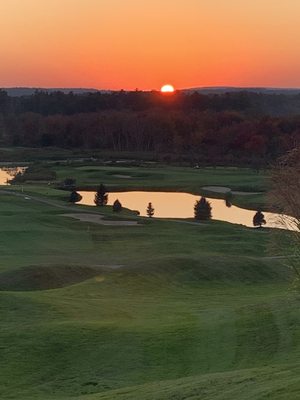 Golf course at sunset