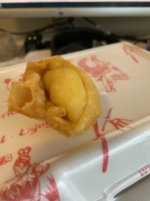 Crab Ragoons disguised as a fried wonton