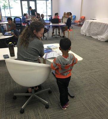 Getting a little extra help in our Homework Center