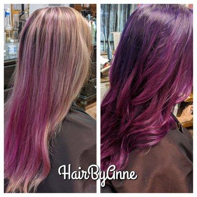 Purple ombre balayage