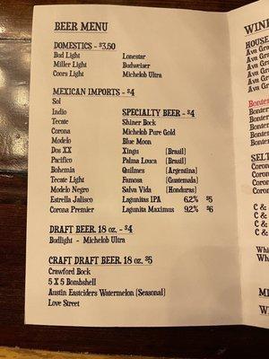 Drink Menu pg 1