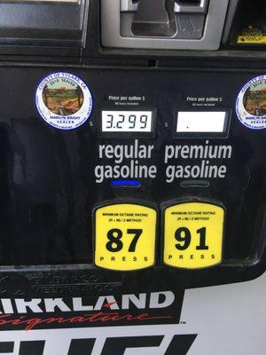 $3.299 per gallon regular unleaded