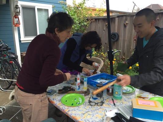 The glass fusing station at a Mooluz + Art Anew PopUp