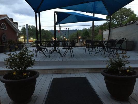 Roof deck at dusk