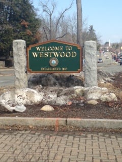 Town Of Westwood -- Welcome To Westwood Sign (Route 1A)