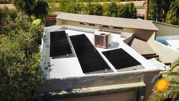 7.56kW solar array installed on Flat Roof in Scottsdale, Arizona by Simple Solar.