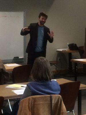 James Tadd Adcox teaching during the Inspired Words Writers' Conference on October 29, 2016