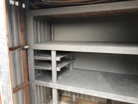 Yuma Extreme Clean just completes a project where we built custom shelves in a storage shed to help a client organize.