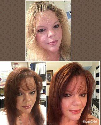 Before & After Redken Color by Carrie Arrasola. All About U Salon has relocated to Adrain and Co. Make a appt with Carrie call 239-278-0009.