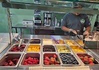 The delicious fresh fruit at the Açaí bowl/smoothie station.