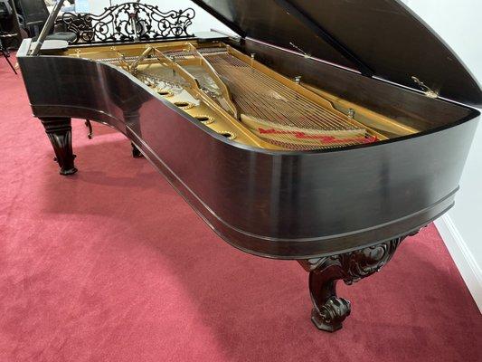 An 1876 Steinway Centennial is available to see in our Cherry Hill showroom. This model, built for the 1876 World's Fair is quite rare.