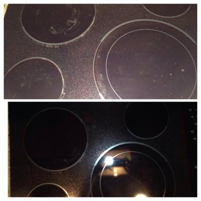 Top is the cleaning job they did. Bottom is cleaning job I did. Horrible service and customer service.