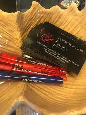 Come in and grab a business card and some pens!