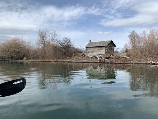 Kayaking past Keefer's Island