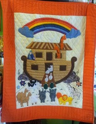 Noah's Ark hand quilted machine washable