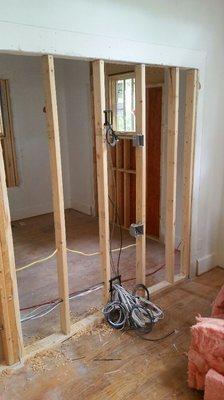 Pretty wiring is an important part of any new construction or remodel. It's a lot easier to install the wiring before the drywall is up.