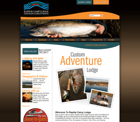 Rapids Camp Lodge, Web Design