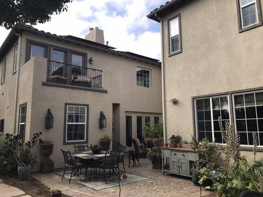 The courtyard area was badly stained from years of dirt running off the roof