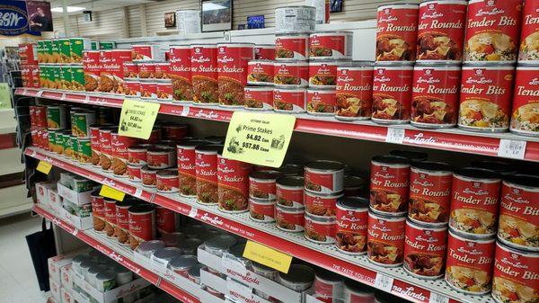 One of four aisles of vegetarian (and many vegan) canned meats. You can't find this anywhere else.