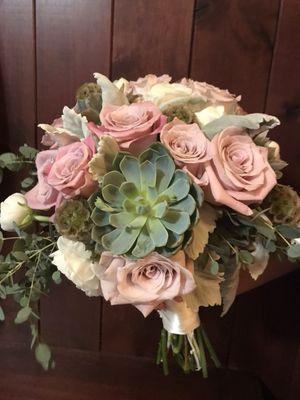 Beautiful bridal bouquet full of texture