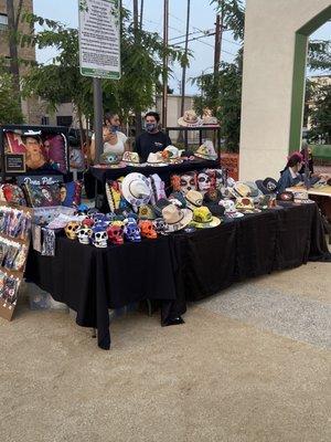 Vendors selling custom hats