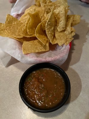 Salsa tastes fresh, not too spicy. Very good