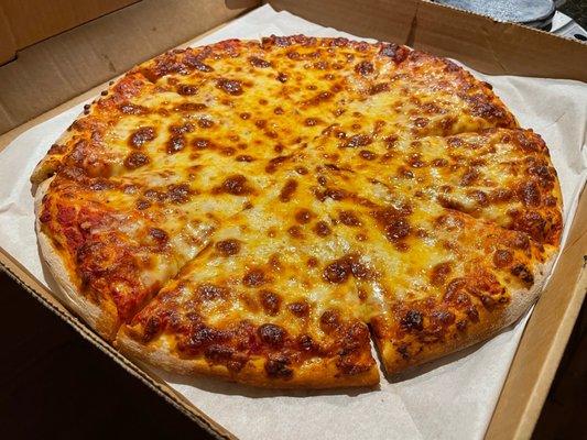 Large extra cheese pizza