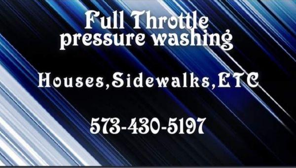 Get rid of that nasty siding make your drive way look brand new call us Full Throttle pressure washing