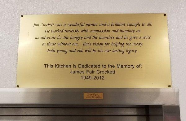 Ode to Jimmy Crockett. Located just above the serving line.