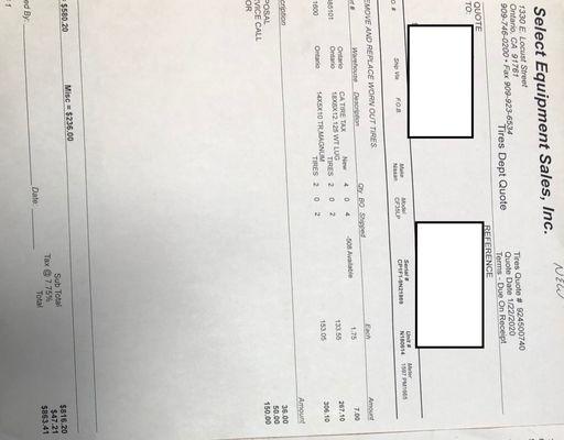 "Invoice" for something we were supposed to get for no charge. Bait and switch.