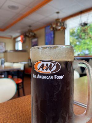 Frost cold mugs of root beer