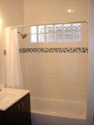 fully remodeled bathroom including tile work