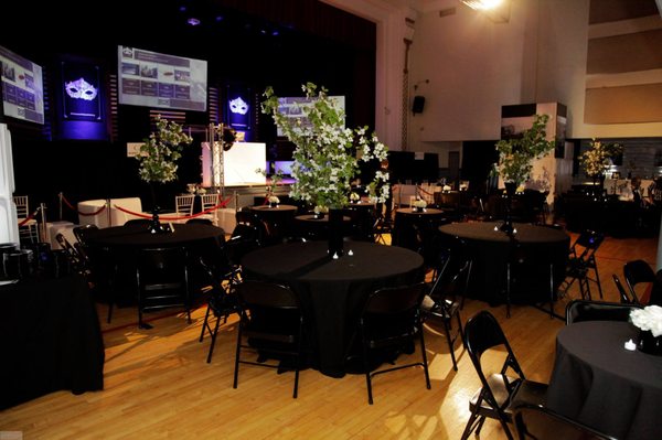 Hoboken Historical Museum Gala setup in HOPES auditorium/gym.