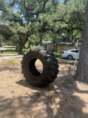 we picked up and followed the owner of this tire to the recycling center of the city of austin!