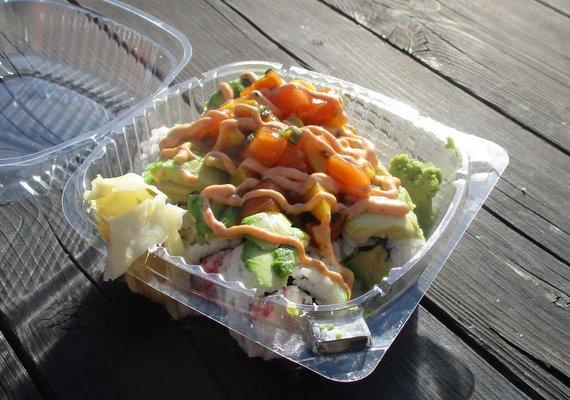 Sushi/Poke Combo from some random counter inside the Pavilion. Real pricey, and not enjoyed by the diner who got it...