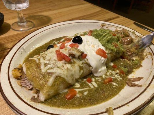 Pork filled burrito - there's carnitas throughout! So tender!!