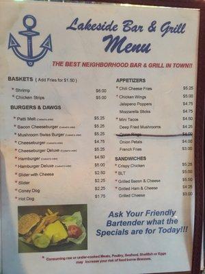 Food menu