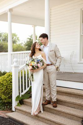 Bride and groom at their wedding ceremony in Houston Texas