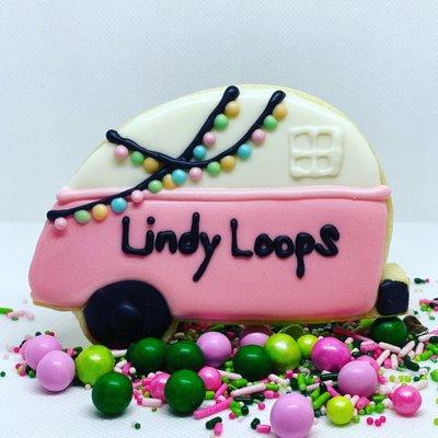 Custom Lindy Loops sugar cookie