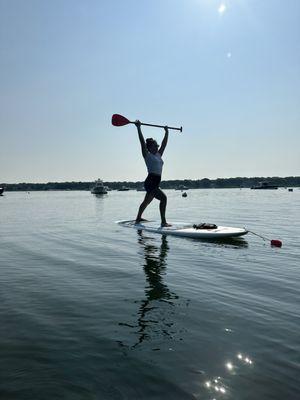 Paddle board yoga