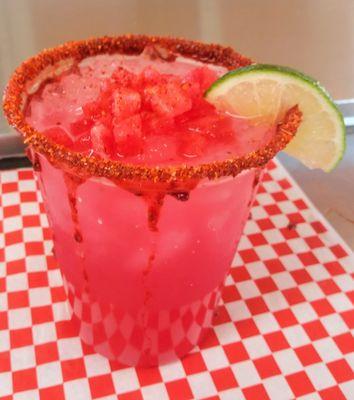 Agua Fresca de Sandia (Watermelon) with Chamoy and Tajin