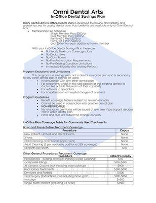 Check out our in-office plan! See how we make quality dental care affordable for you! Call for more details!