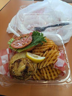 Crab cake sandwich