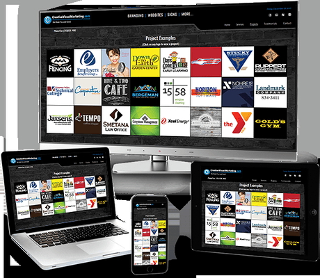 Creative Visual Marketing designs and builds RESPONSIVE websites. That means your website will look great on any device automagically.